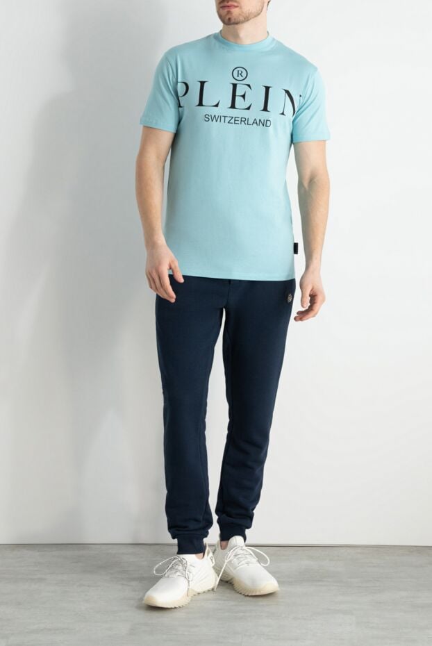 Philipp Plein light blue cotton t-shirt with a large contrasting logo (markdown) 195695 - photo 2