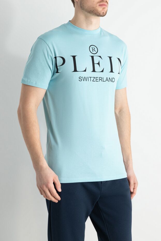 Philipp Plein light blue cotton t-shirt with a large contrasting logo (markdown) 195695 - photo 3
