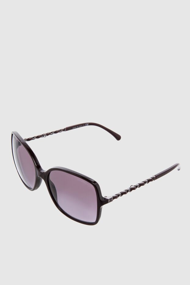 Chanel black women's glasses with purple lens and chain 166938 - photo 3
