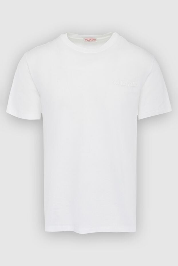 Valentino white men's t-shirt with a subtle 3d logo and soft texture 166945 - photo 1