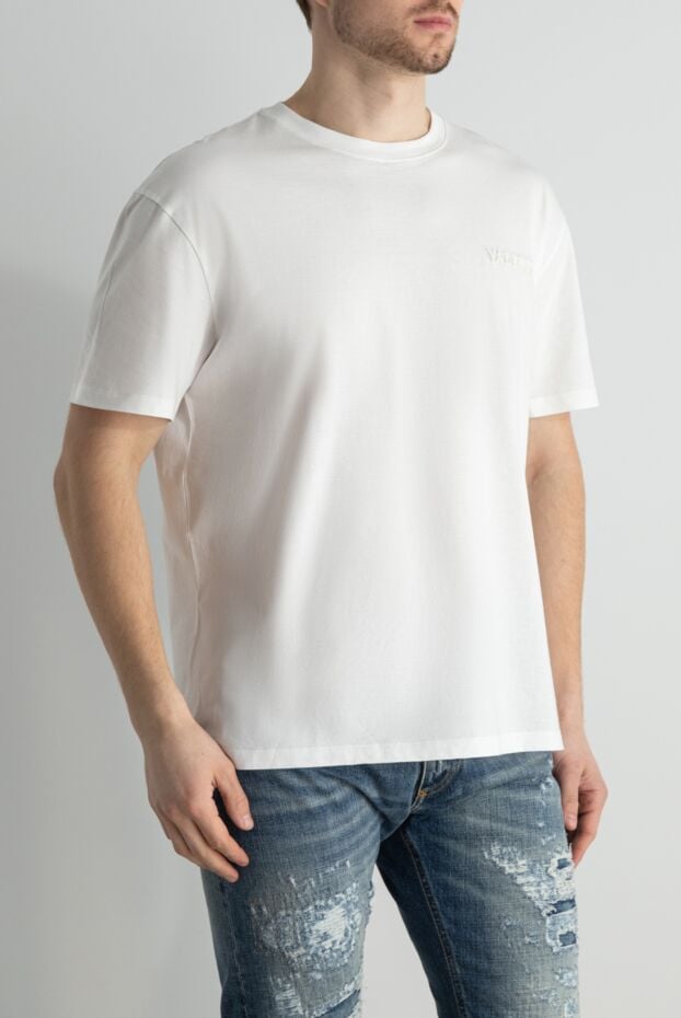 Valentino white men's t-shirt with a subtle 3d logo and soft texture 166945 - photo 3