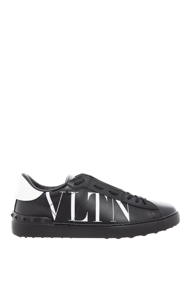 Valentino black leather sneakers with white vltn logo and contrast heel 166949 - photo 1