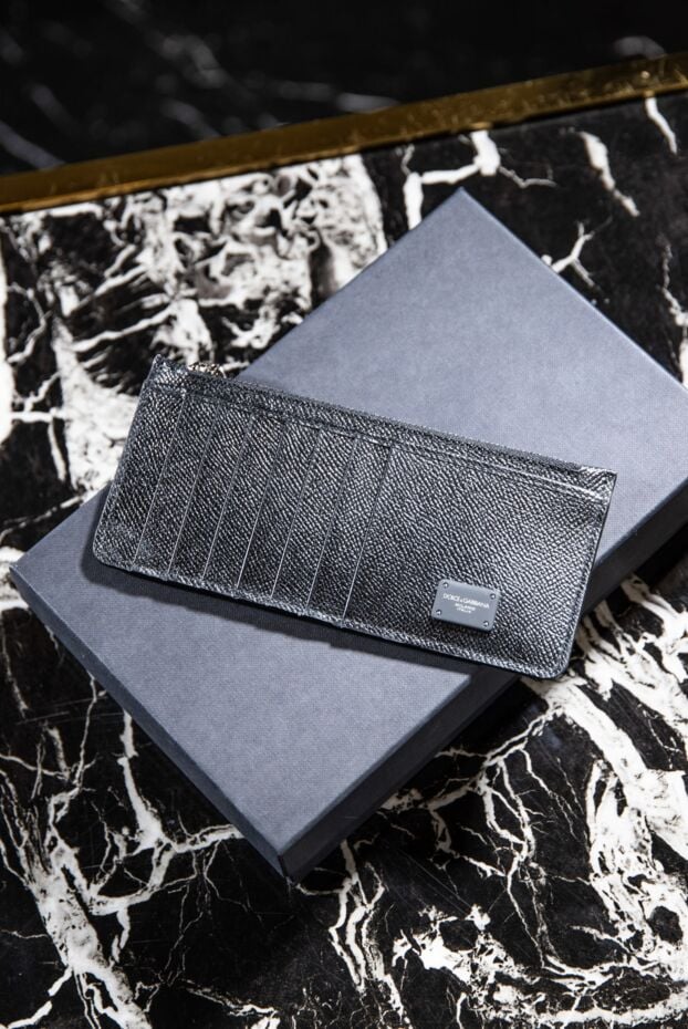 Dolce & Gabbana black genuine leather business card holder for men 167005 - photo 2