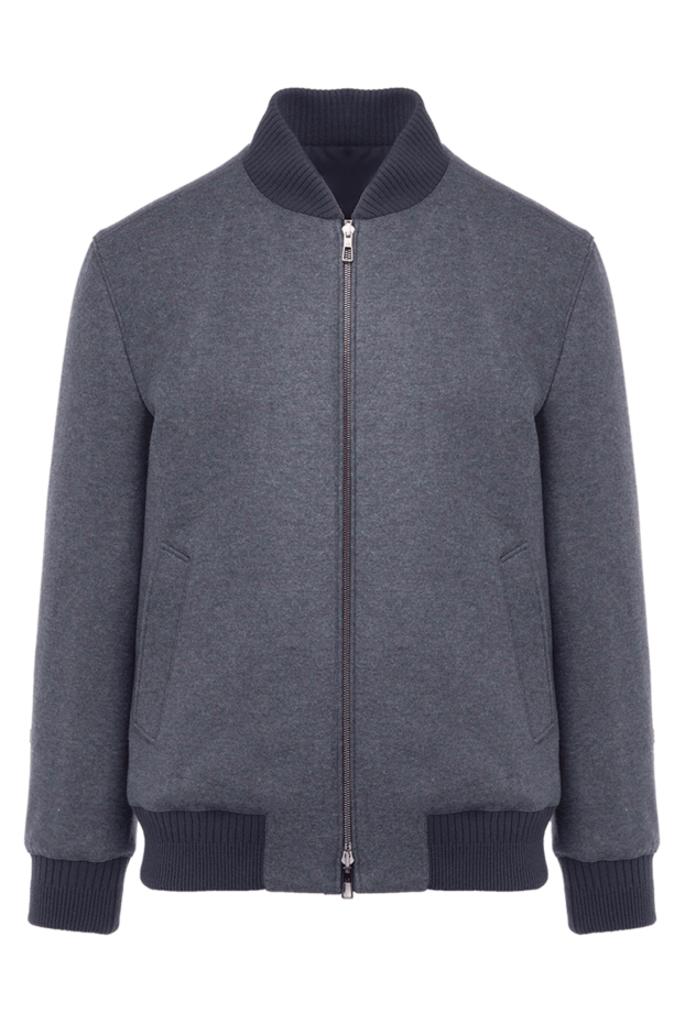 Double-sided blue men's cashmere and polyamide jacket - photo 1