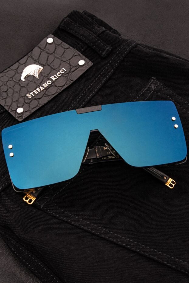 Balmain men's black square glasses with logo on the temple 167024 - photo 2