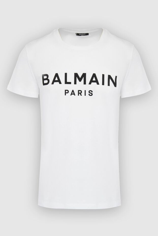 Balmain мужские футболка из хлопка белая мужская купить с ценами и фото 167026 - фото 1