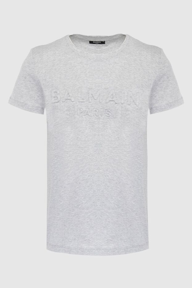 Balmain мужские футболка из хлопка серая мужская купить с ценами и фото 167047 - фото 1