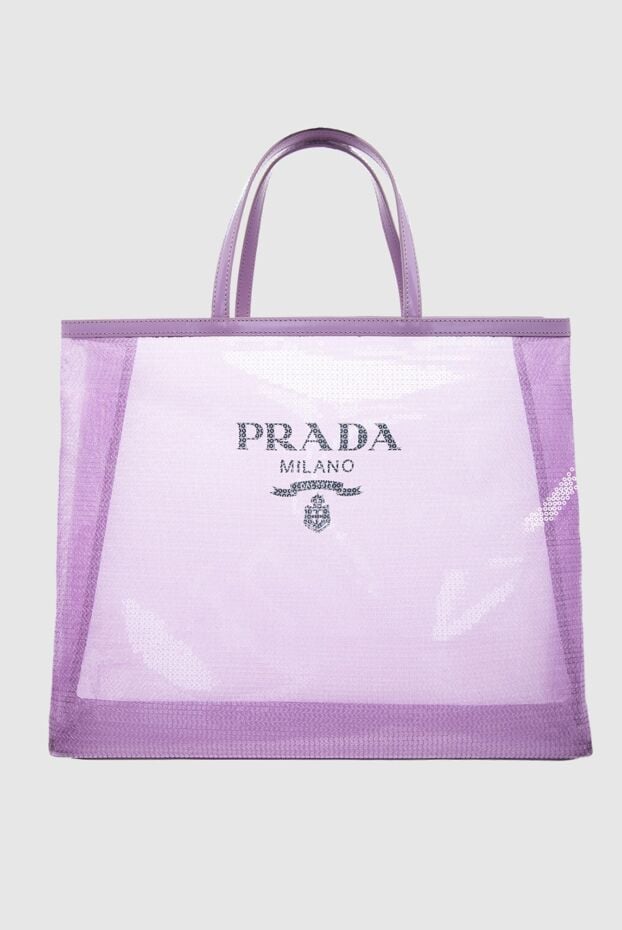 Prada women's purple tote bag with black logo 167050 - photo 1