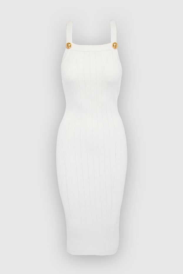 Balmain woman white viscose and polyester dress for women buy with prices and photos 167105 - photo 1