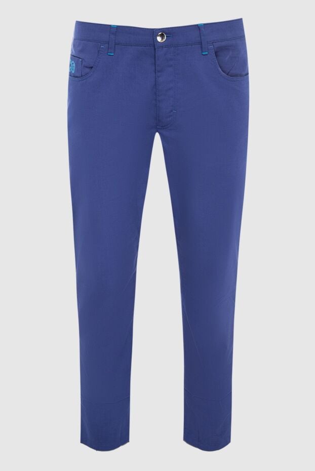Zilli blue cotton and cashmere men's trousers with signature details 167199 - photo 1
