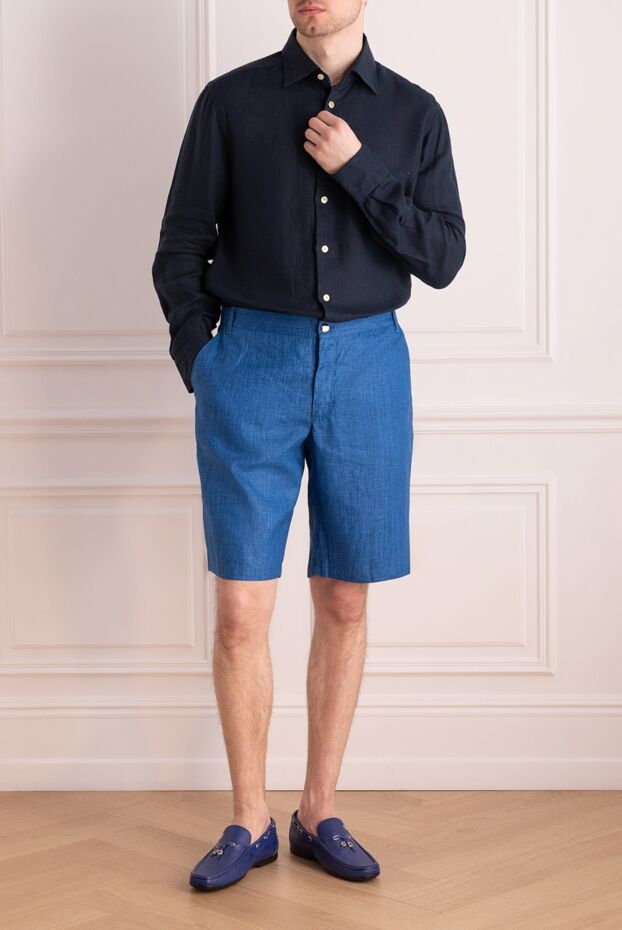 Zilli man blue linen shorts for men buy with prices and photos 167206 - photo 2