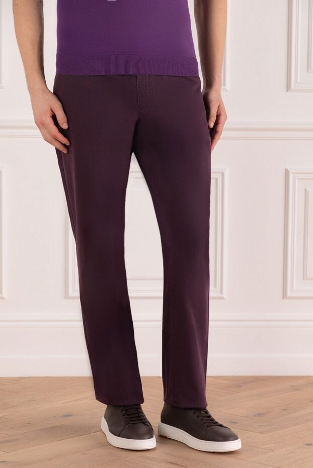 Zilli burgundy cotton straight-leg chinos (markdown) 195746 - photo 3