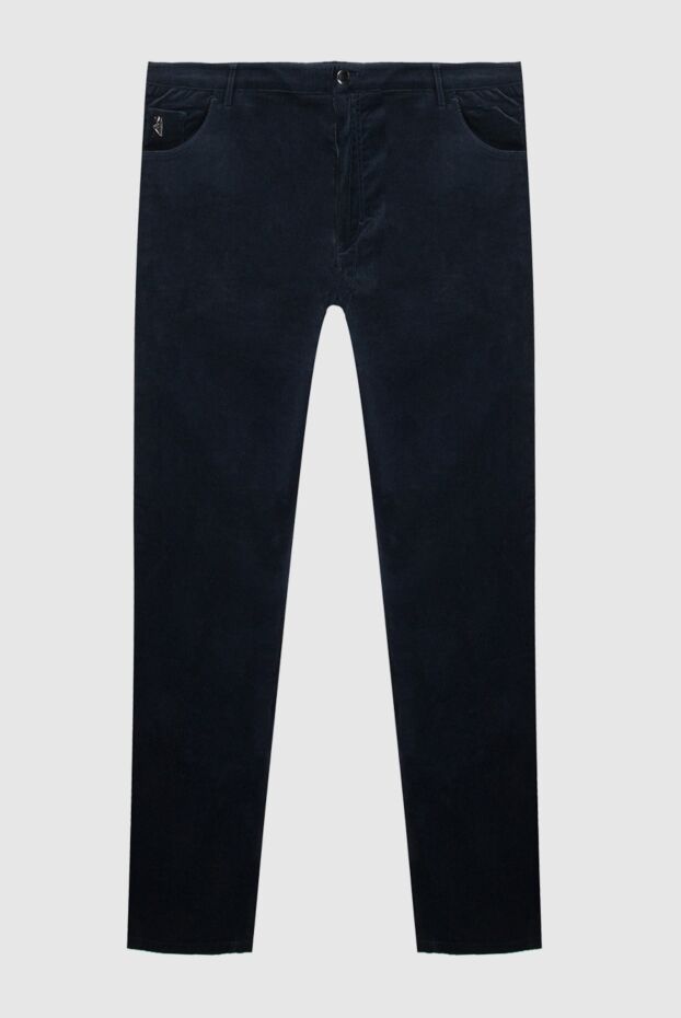 Zilli dark blue men's cotton and cashmere jeans with a classic fit 167238 - photo 1