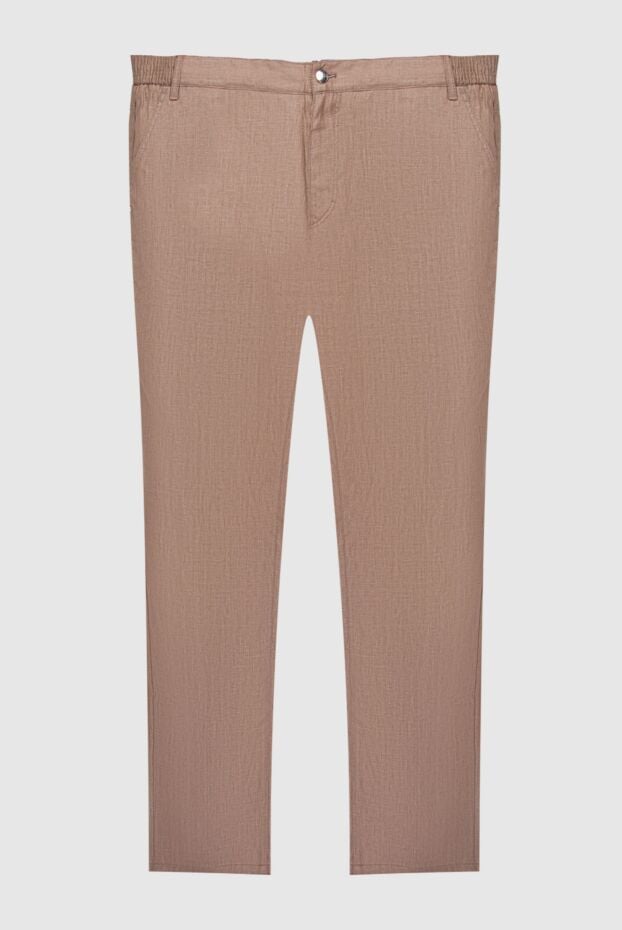 Zilli men's linen trousers in a calm beige color 167283 - photo 1