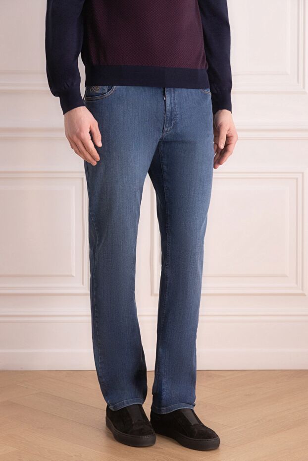 Zilli men's blue cotton jeans with a label 167285 - photo 3