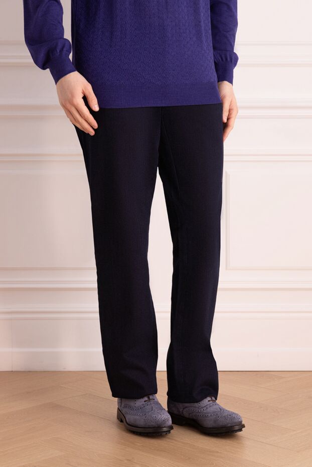 Zilli men's cotton jeans, dark blue, with branded fittings 167316 - photo 3