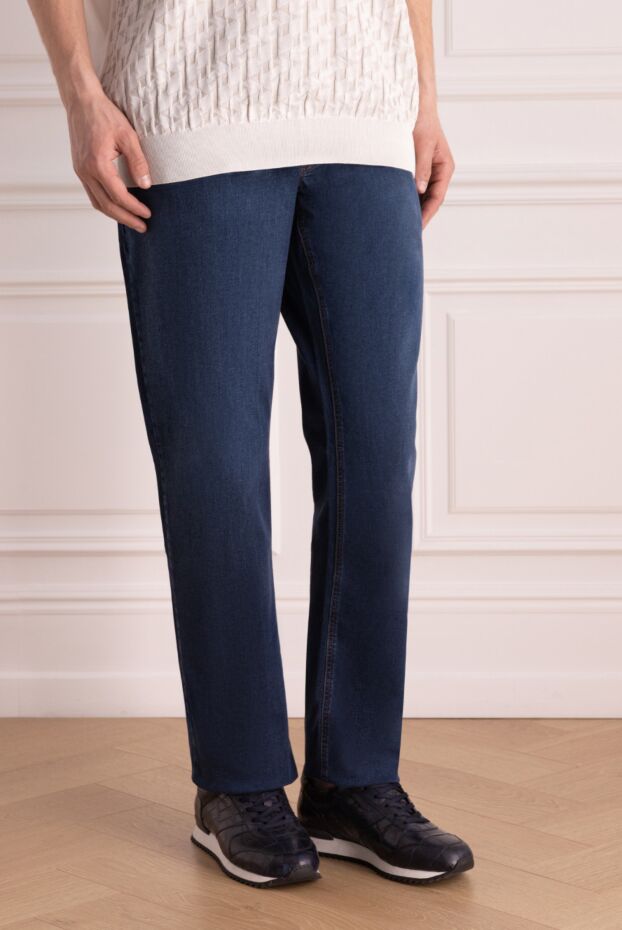 Zilli men's straight cut blue jeans with decorative embroidery on the back 167320 - photo 3