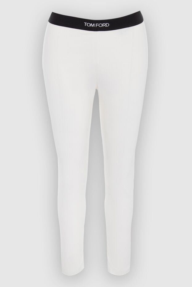 Tom Ford white stretch cotton leggings with logo 167324 - photo 1