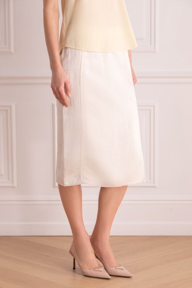 Tom Ford white viscose and linen skirt for women 167326 - photo 3