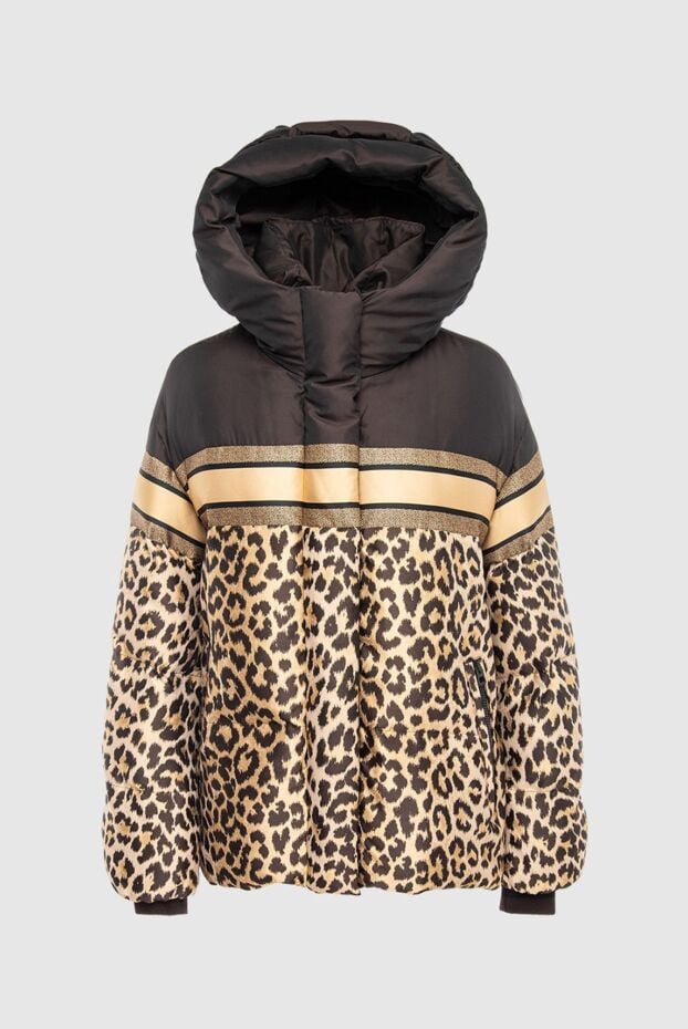 Women's down jacket with leopard pattern and gold insert - photo 1