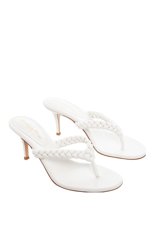Gianvito Rossi women's white leather sandals with braided straps 167366 - photo 3