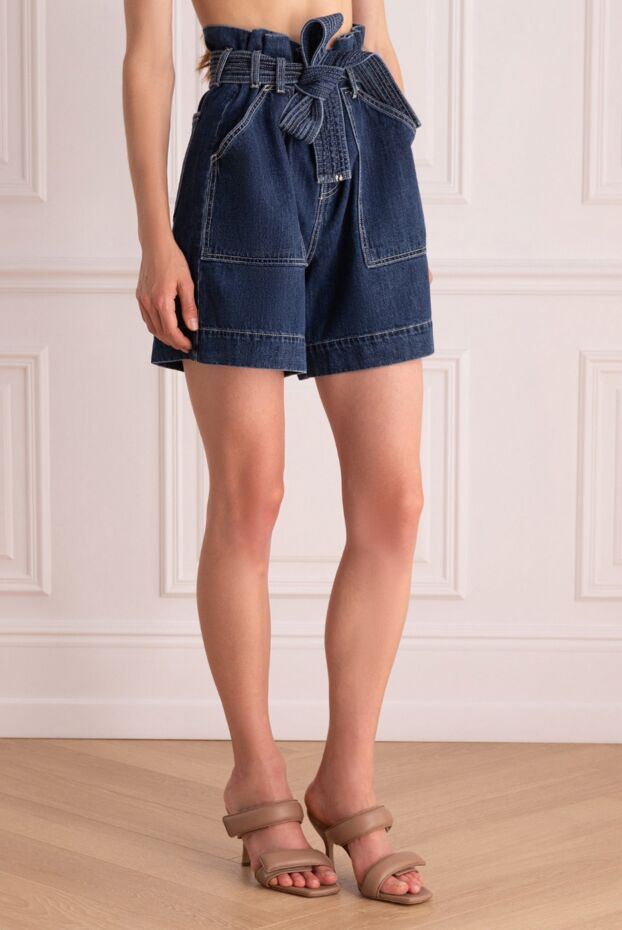 P.A.R.O.S.H. women's high waisted tie waist denim shorts 167384 - photo 3