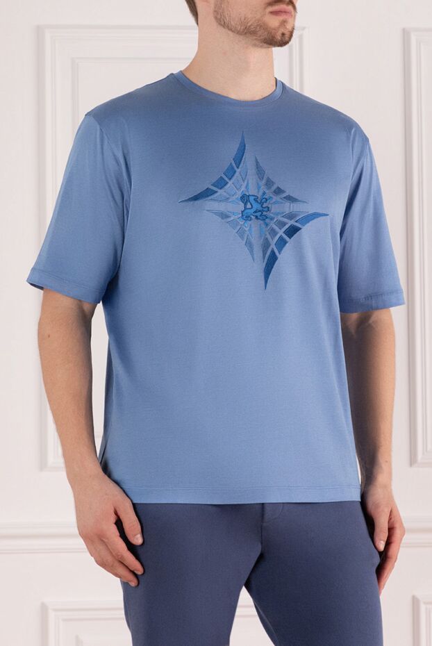 Zilli blue t-shirt with geometric print 167402 - photo 3
