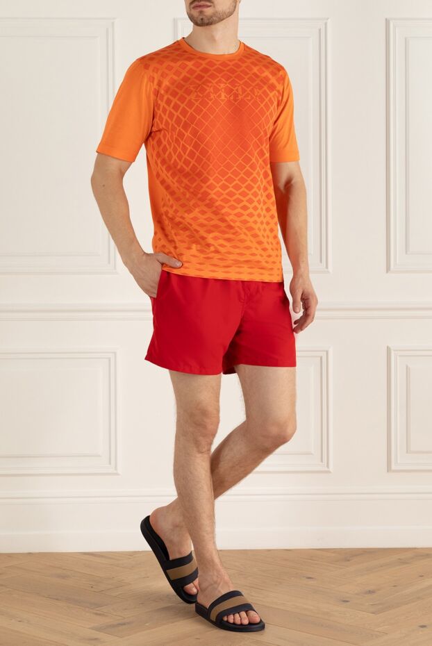 Zilli orange t-shirt with a 3d diamond texture and embroidered logo (markdown) 195496 - photo 2
