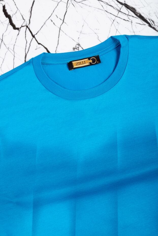 Zilli blue t-shirt with satin diagonal pattern 167411 - photo 2