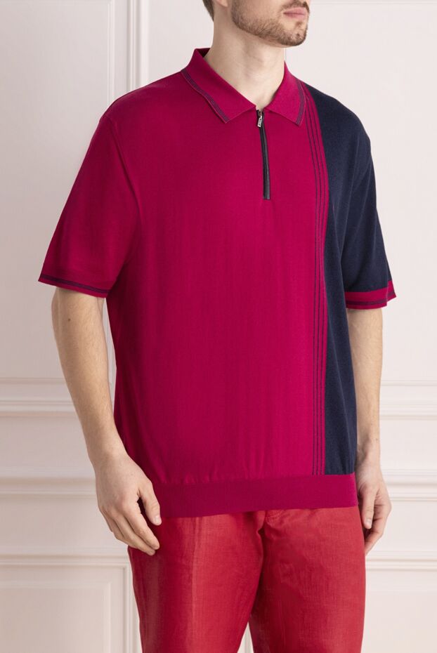 Zilli red polo shirt with contrast inserts for men 167419 - photo 3