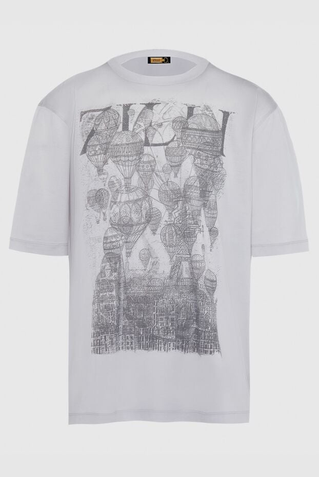 Zilli men's cotton white t-shirt with graphic balloon print 167428 - photo 1