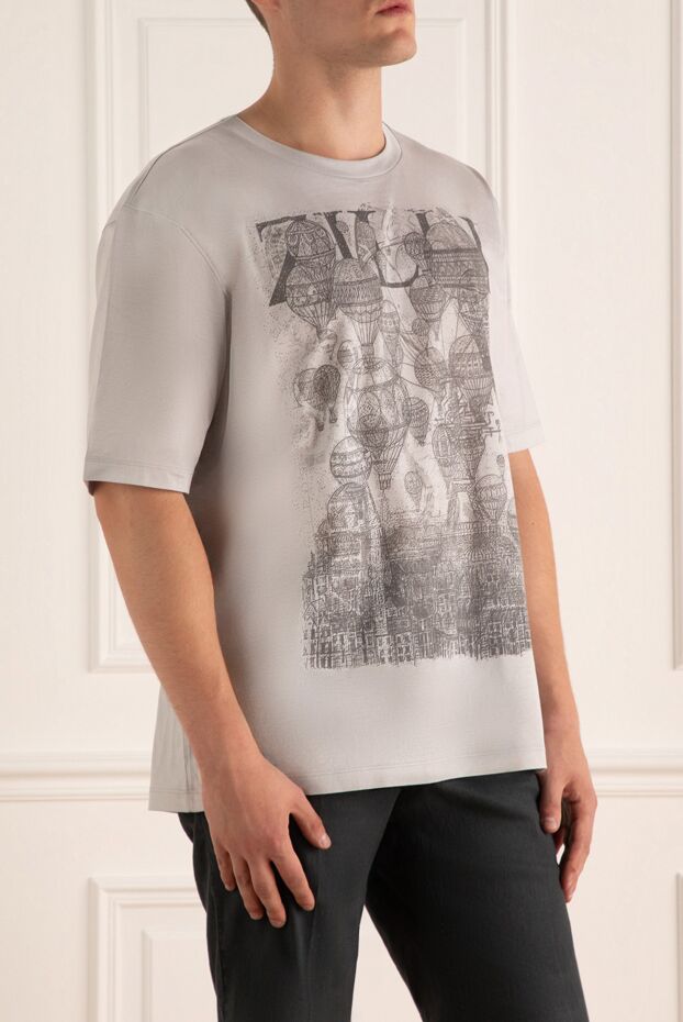 Zilli men's cotton white t-shirt with graphic balloon print 167428 - photo 3