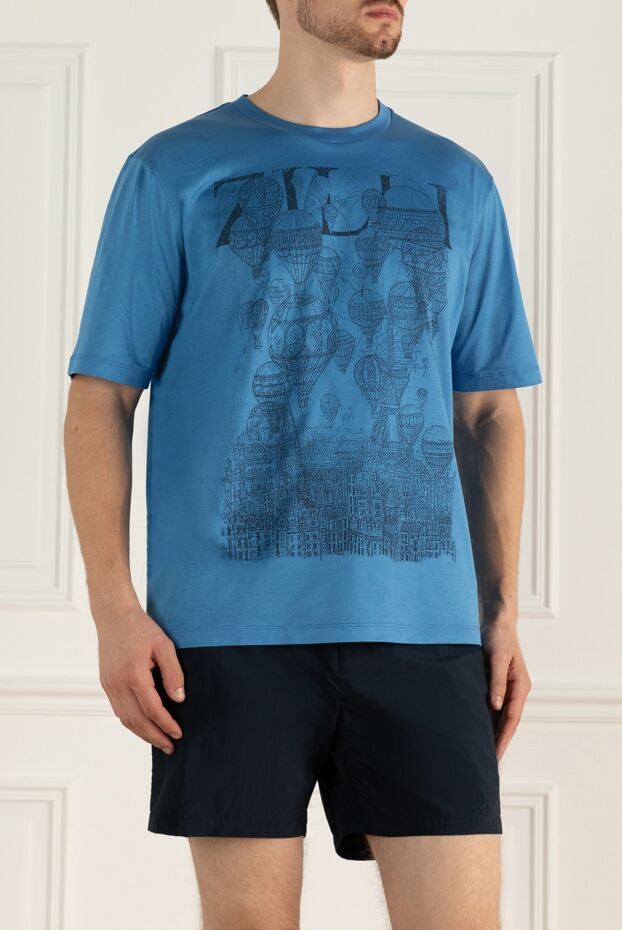 Zilli men's blue t-shirt with graphic balloon print 167433 - photo 3