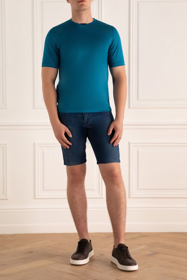 Zilli plain men's blue t-shirt made of soft cotton 167434 - photo 2