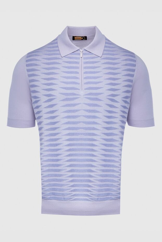 Zilli light blue polo shirt with structural contrast pattern for men 167452 - photo 1