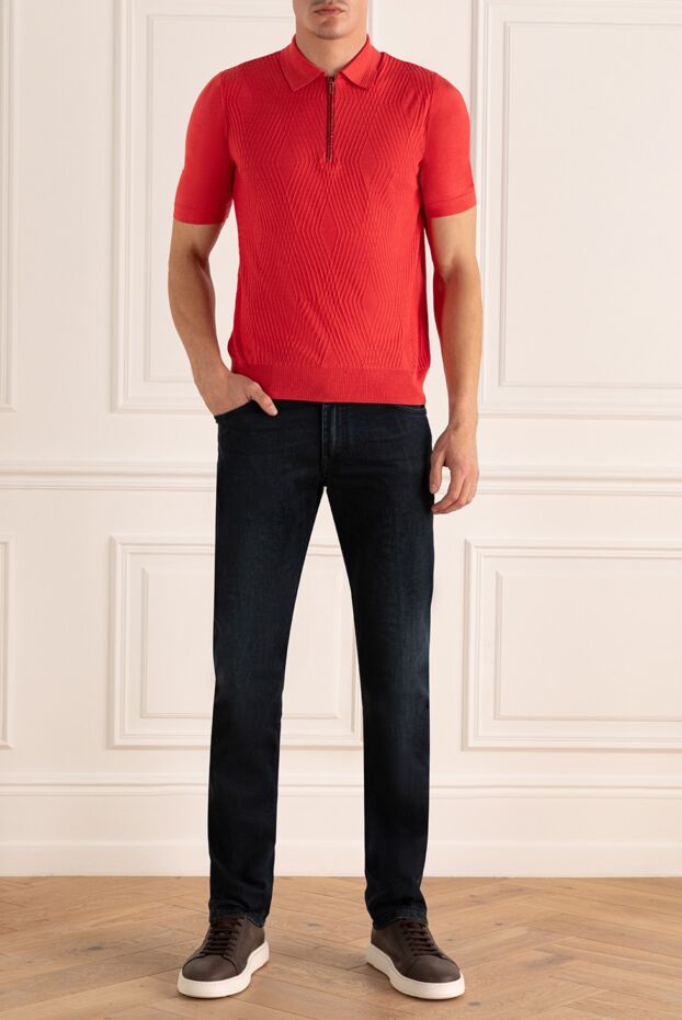 Zilli man cotton, silk and crocodile leather polo red for men buy with prices and photos 167454 - photo 2