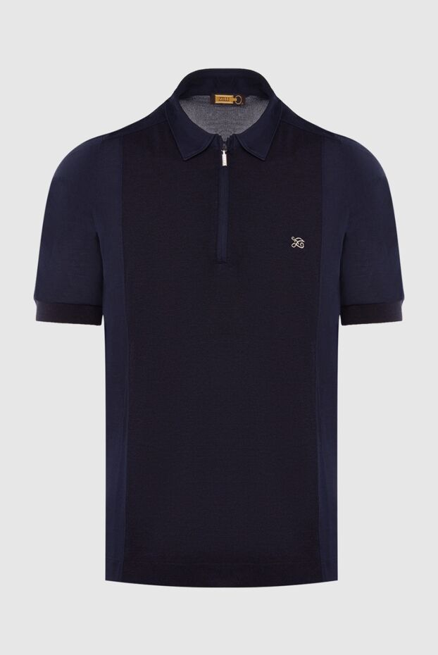 Zilli men's cotton and silk knit polo shirt with combined panels 167463 - photo 1