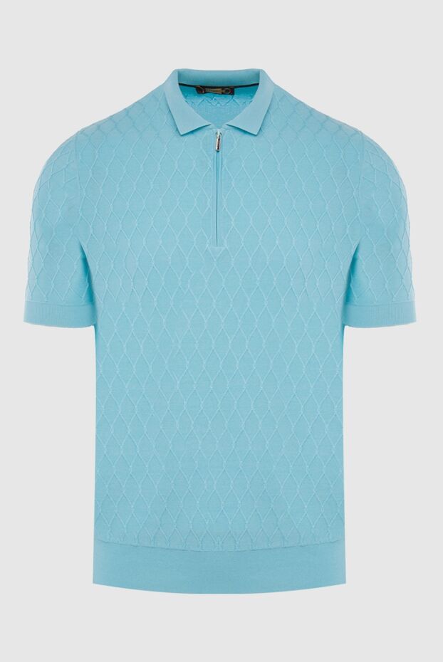 Zilli man cotton and silk polo blue for men buy with prices and photos 167481 - photo 1