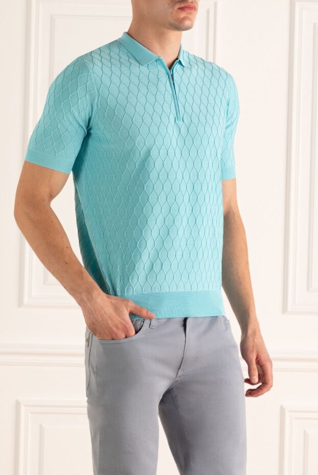 Zilli polo shirt with a zip-up detail and a 3d geometric pattern 167481 - photo 3