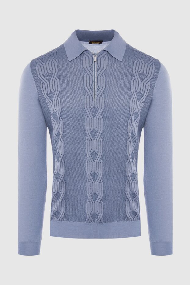 Zilli man long sleeve polo shirt in silk, cashmere and crocodile skin blue for men buy with prices and photos 167507 - photo 1