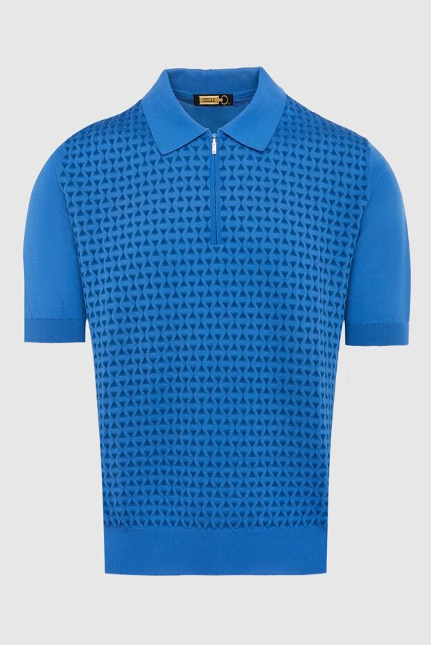 Zilli blue polo shirt with embossed pattern for men 167511 - photo 1