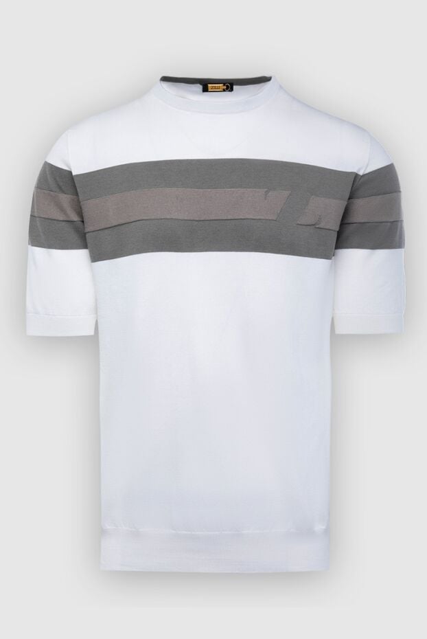 Zilli white short-sleeve jumper decorated with contrasting stripes for men 167548 - photo 1