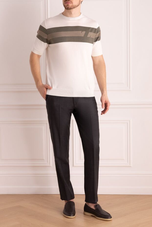Zilli white short-sleeve jumper decorated with contrasting stripes for men 167548 - photo 2