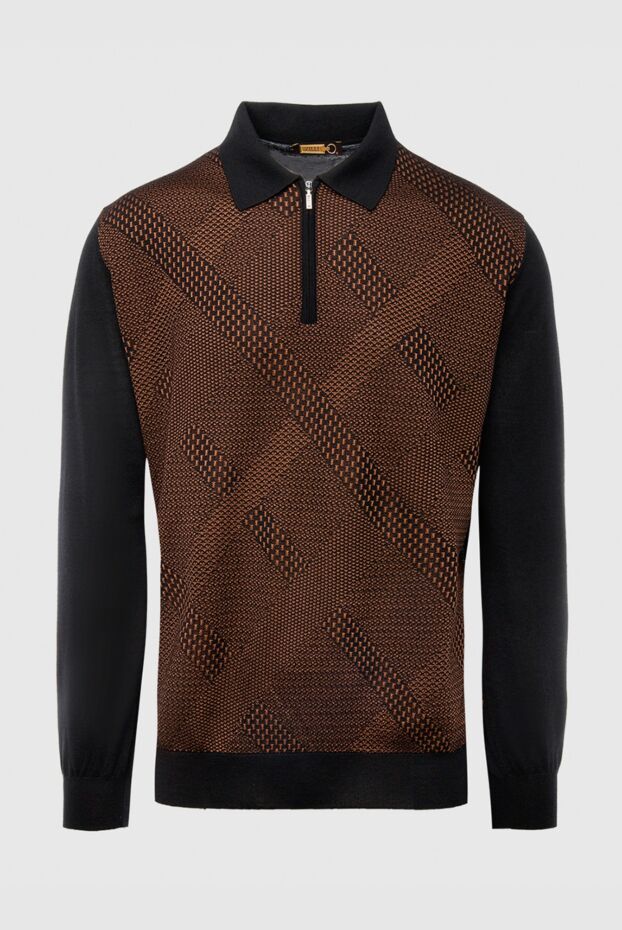 Zilli man long sleeve polo in silk and cashmere brown for men buy with prices and photos 167553 - photo 1