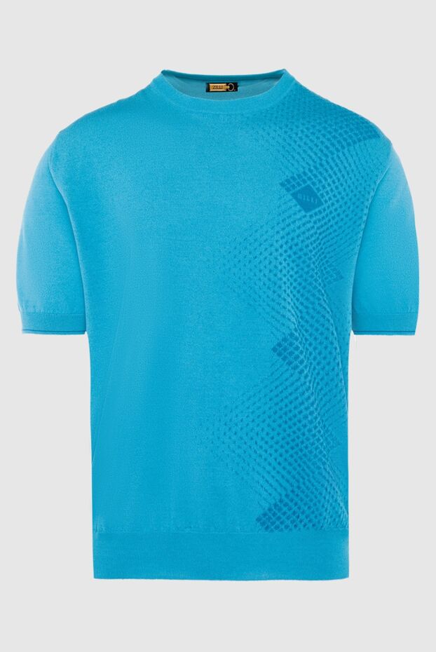 Zilli man short sleeve jumper in silk and cotton blue for men buy with prices and photos 167561 - photo 1