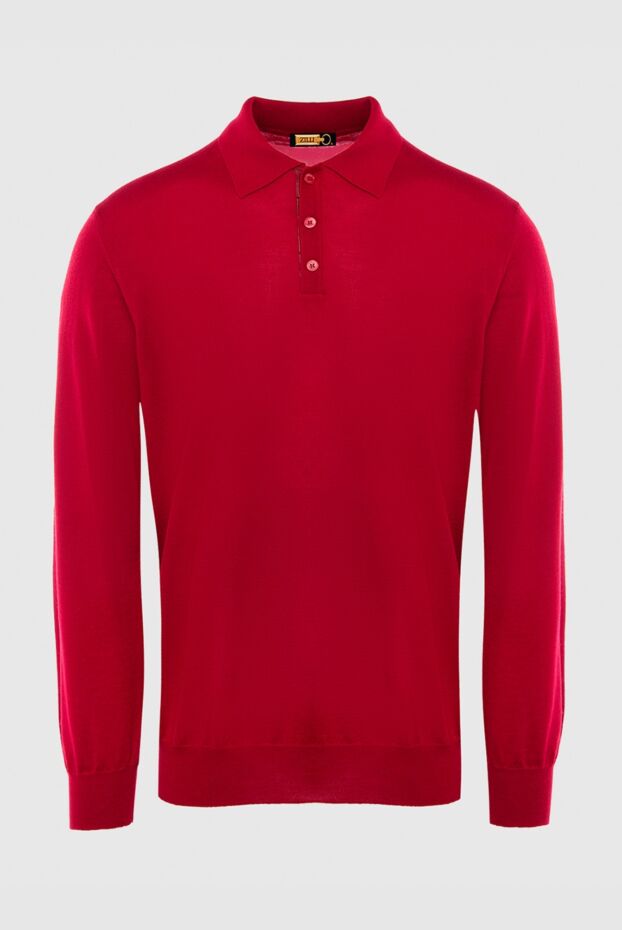 Zilli man long sleeve polo in silk, cotton and crocodile skin red for men buy with prices and photos 167576 - photo 1