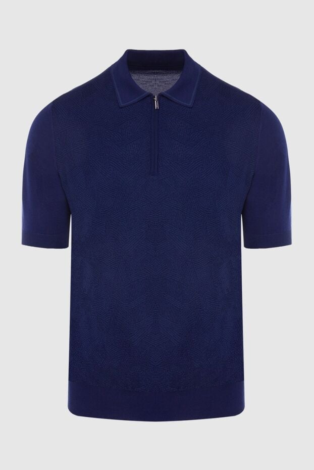 Zilli dark blue textured patterned polo shirt for men 167588 - photo 1