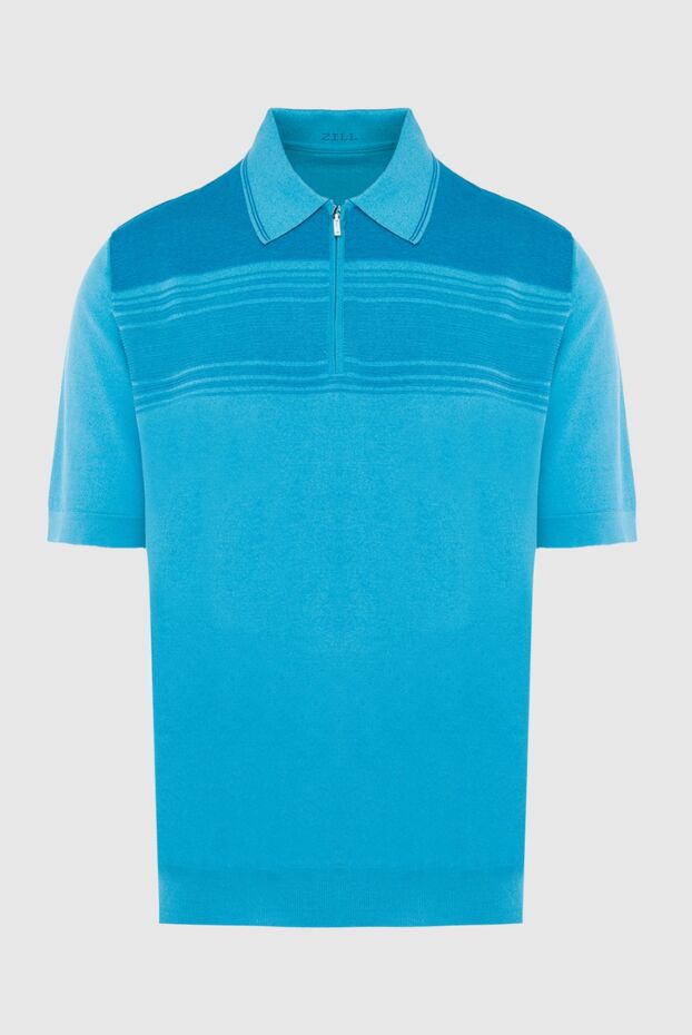 Zilli man cotton and silk polo blue for men buy with prices and photos 167610 - photo 1