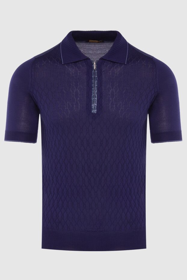 Zilli man silk and crocodile leather polo shirt purple for men buy with prices and photos 167624 - photo 1