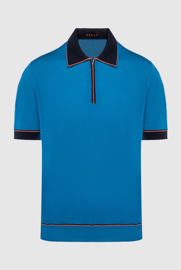 Zilli blue silk and viscose polo for men 167638 - photo 1